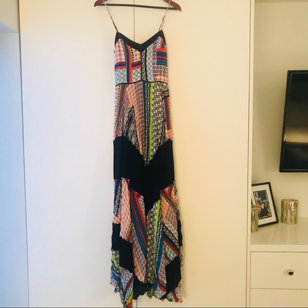 Parker Multi-Colored Pleated Maxi Dress